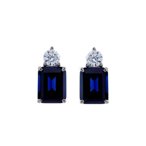 Sybella Earrings Blue SYBELLA PARIS BAGUETTE STUD EARRINGS