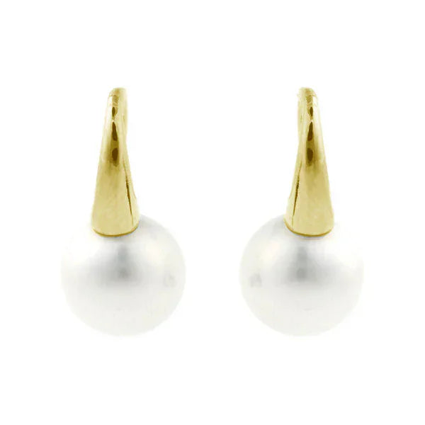 Sybella Earrings Gold Sybella White Pearl 10mm Fixe Hook Earrings