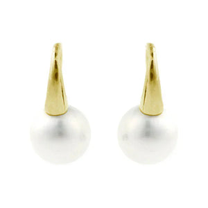 Sybella Earrings Gold Sybella White Pearl 10mm Fixe Hook Earrings