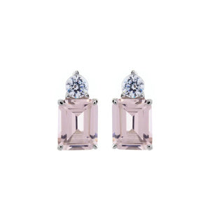 Sybella Earrings Pink SYBELLA PARIS BAGUETTE STUD EARRINGS