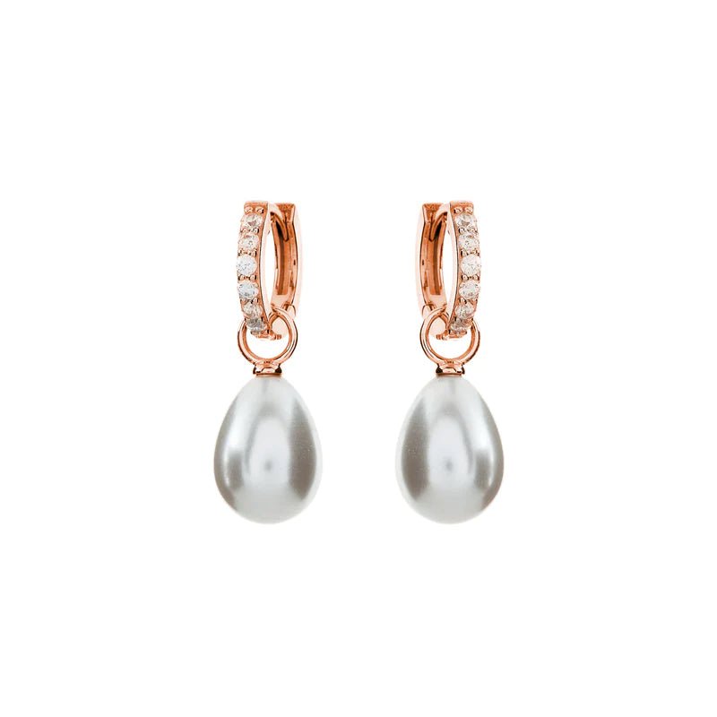 Sybella Earrings Rose Gold SYBELLA BINDI PEARL HOOP EARRINGS