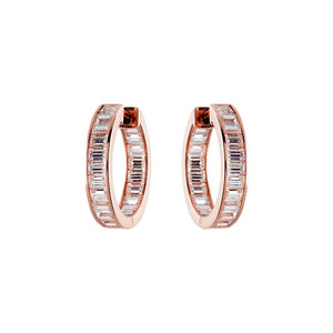 Sybella Earrings Rose Gold Sybella Coco Baguette Hoops