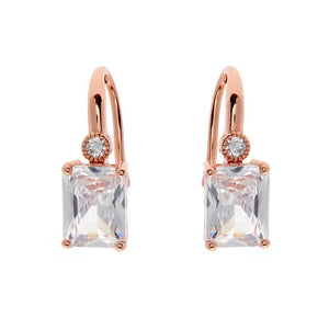 Sybella Earrings Rose Gold sybella rectangle drop earrings