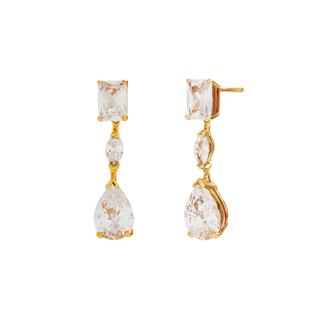 Sybella Earrings Silver / Silver Sybella AURORA  CZ Chandelier Drop Earrings