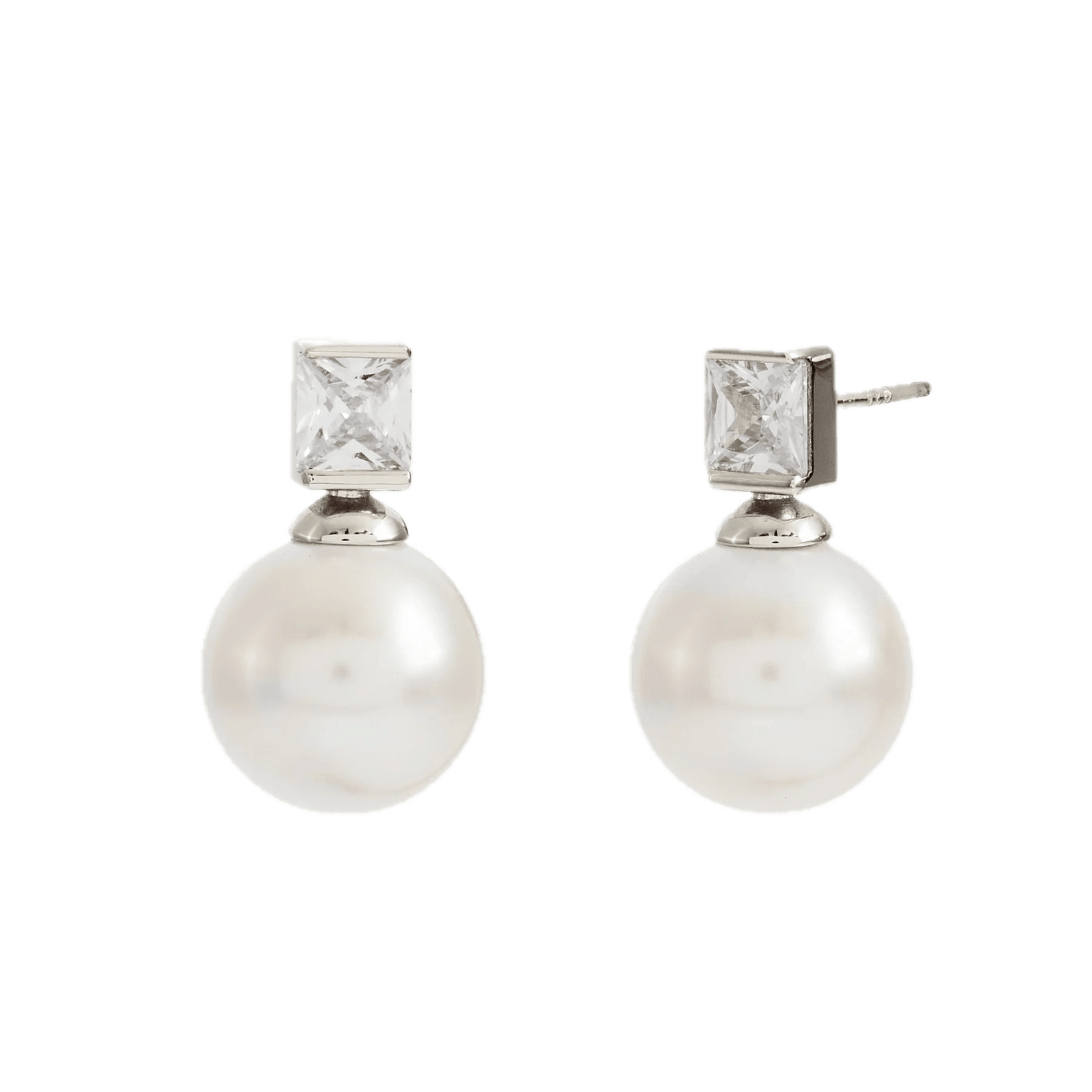 Sybella Earrings Silver / Gold Sybella BRONTE Cz and White Pearl Stud Earring