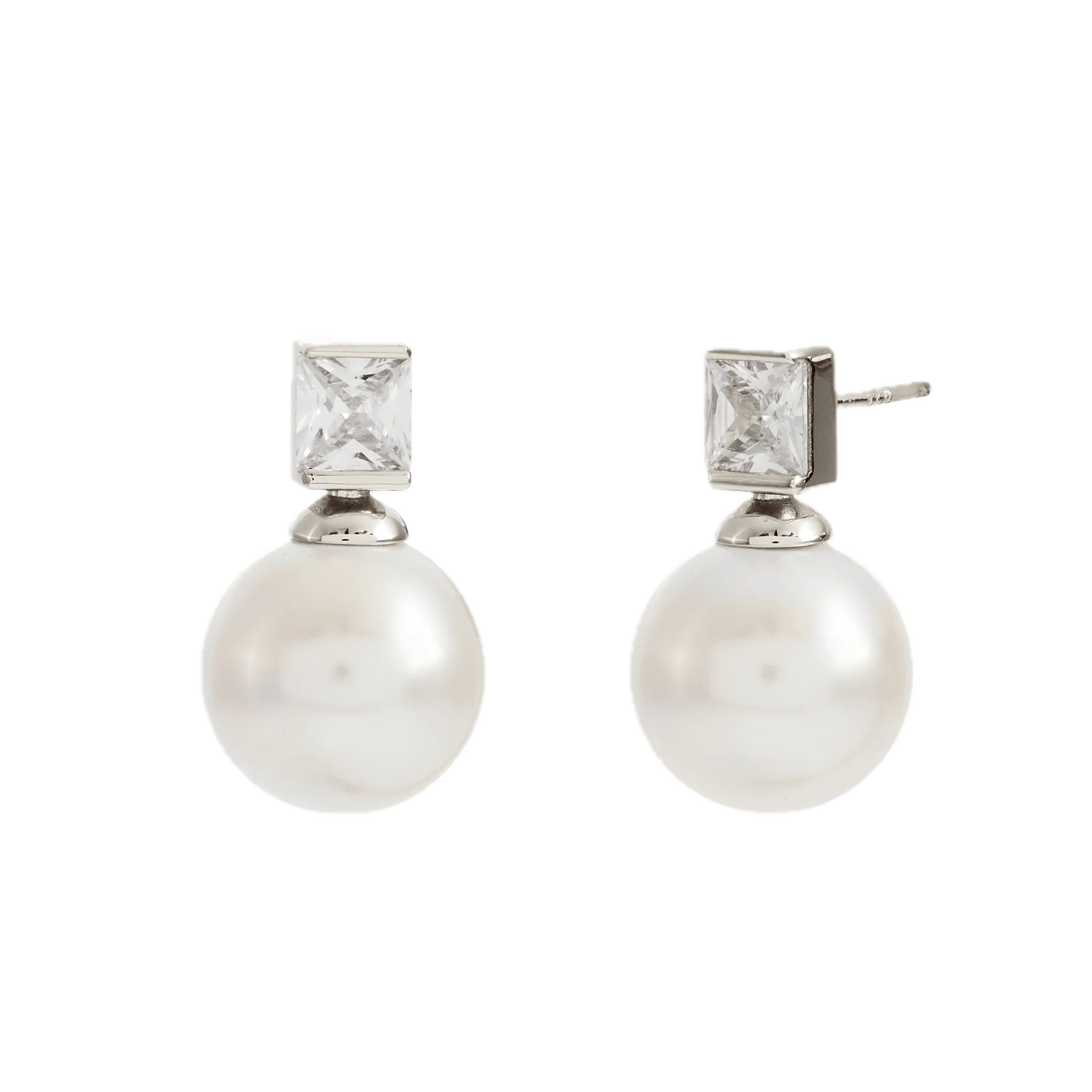 Sybella Earrings Silver / Gold Sybella BRONTE Cz and White Pearl Stud Earring