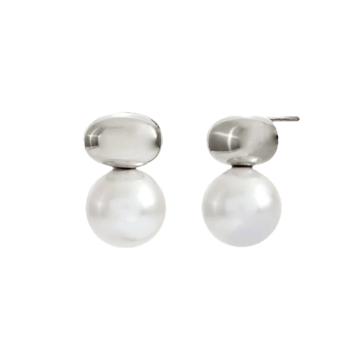 Sybella Earrings Silver / Silver Sybella TAMSIN White Pearl Stud Earring