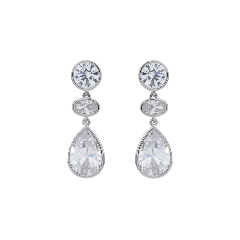 Sybella Earrings Silver Sybella Angela Tear Drop Earrings