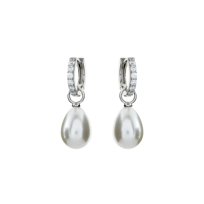 Sybella Earrings Silver SYBELLA BINDI PEARL HOOP EARRINGS