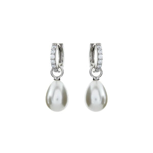 Sybella Earrings Silver SYBELLA BINDI PEARL HOOP EARRINGS