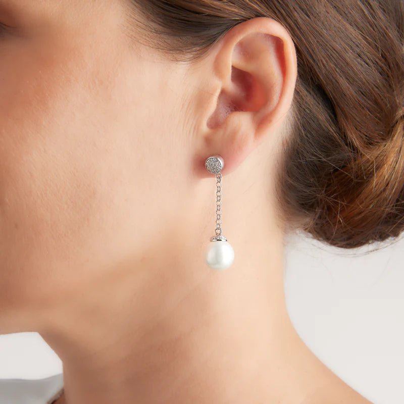Sybella Earrings Silver Sybella Christina Chain Pearl earrings