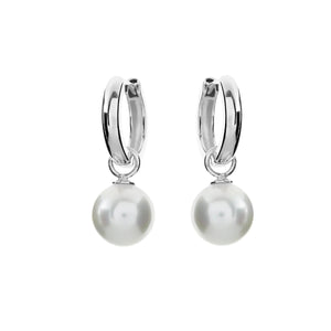 Sybella Earrings Silver Sybella Hoop and Pearl Earrings