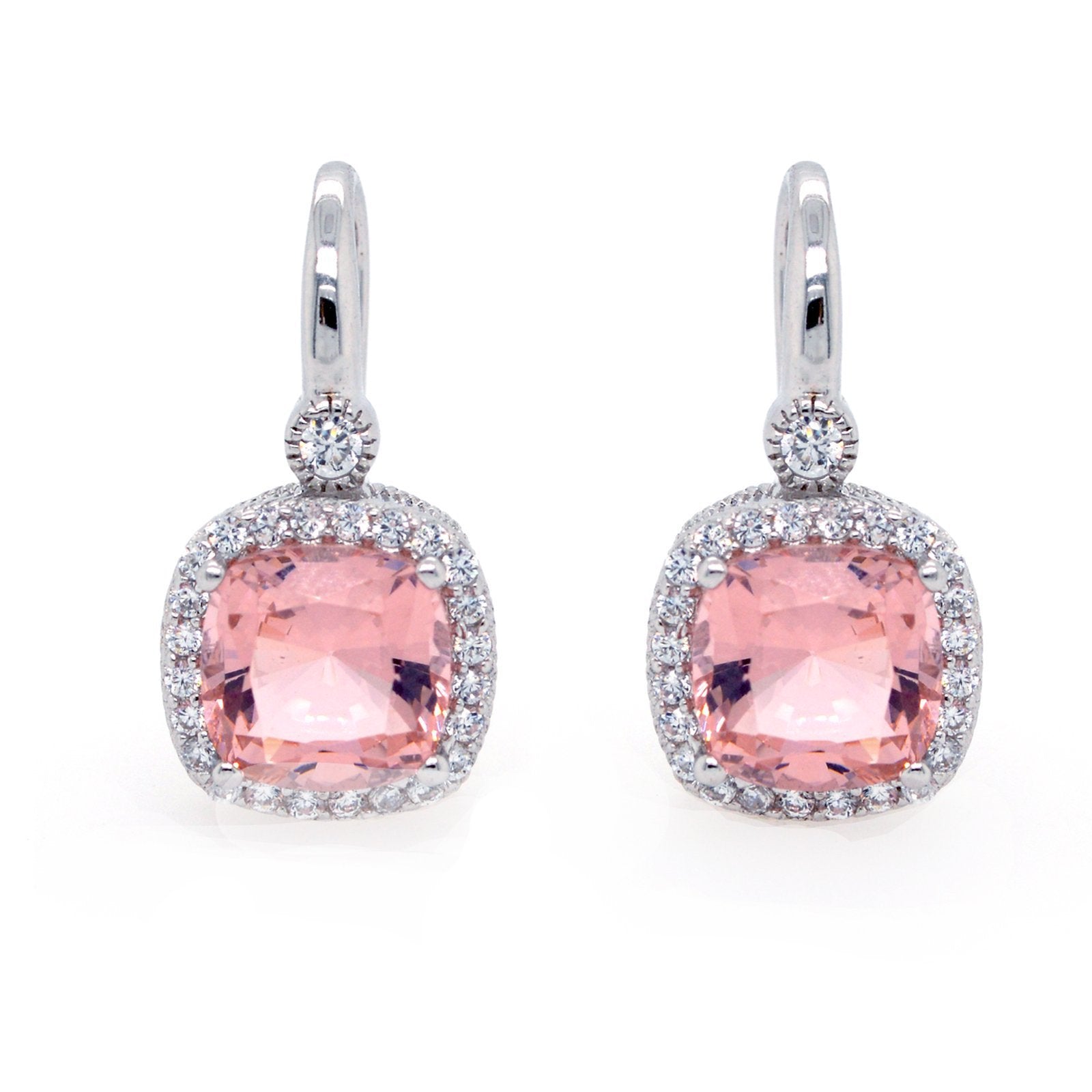 Sybella Earrings Silver Sybella Square Pink Earrings