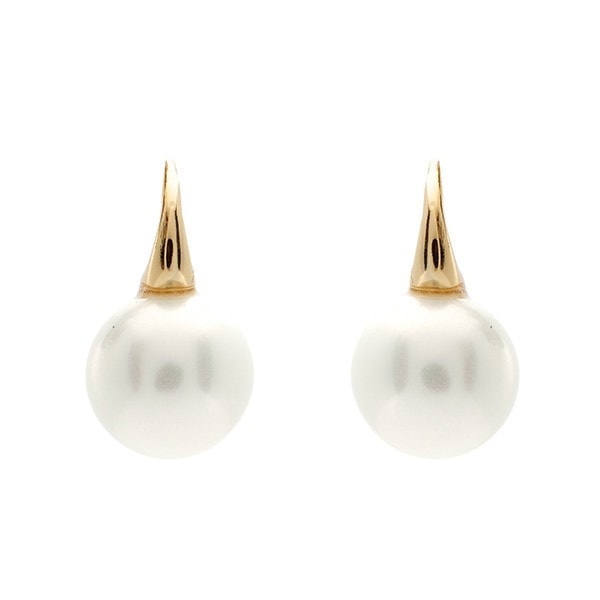 Sybella Earrings Sybella 12Mm Pearl On Gold Hook Earrings