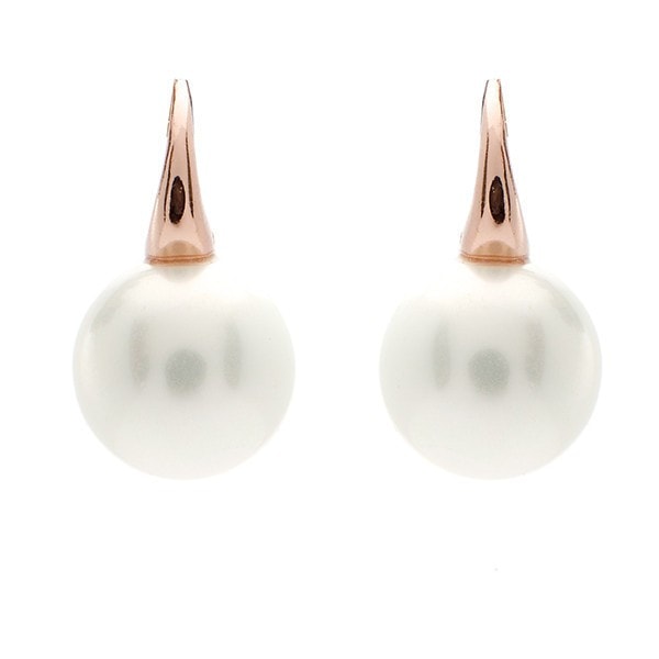 Sybella Earrings Sybella 12Mm Pearl On Rose Gold Hook Earrings