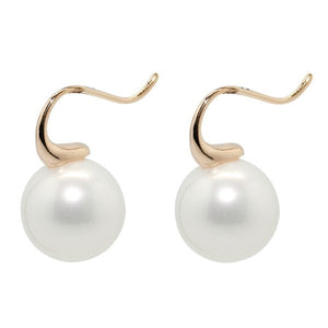 Sybella Earrings Sybella 14mm Round White Pearl Hook