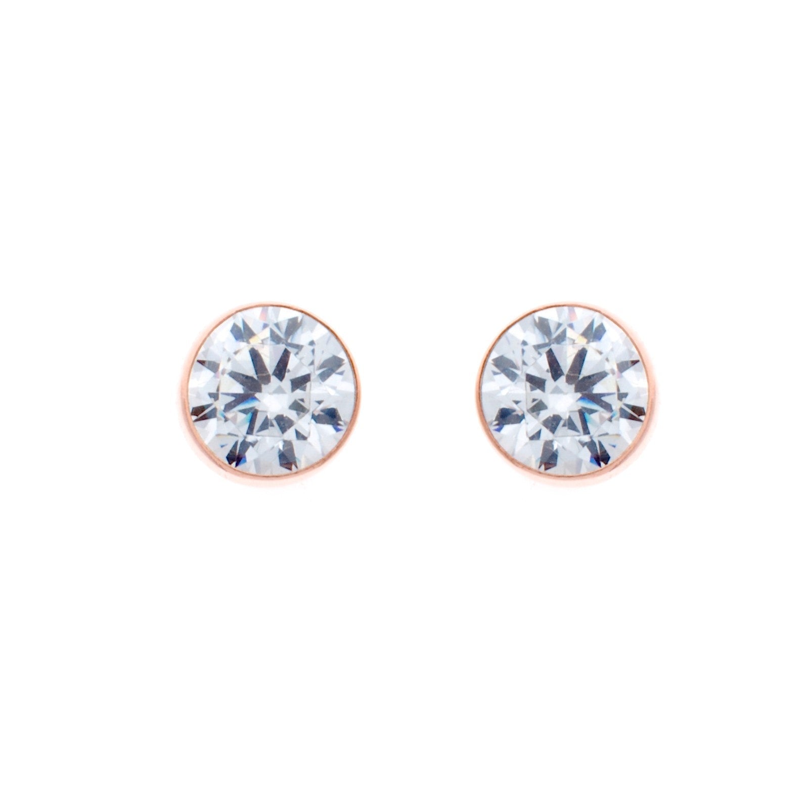 Sybella Earrings Sybella 6 Mm Cubic With Rose Gold  Earring