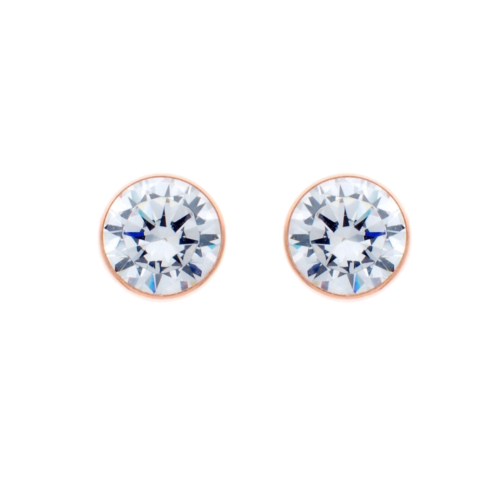 Sybella Earrings Sybella 7 Mm Cubic With Rose Gold Earring