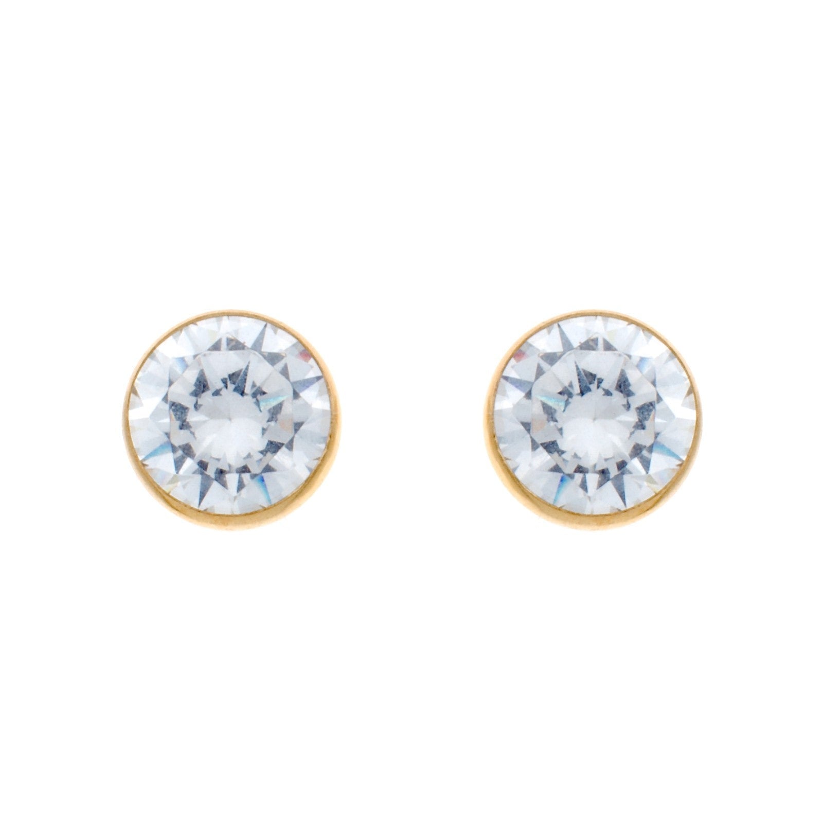 Sybella Earrings Sybella 7 Mm Cubic With Yellow Gold Earring
