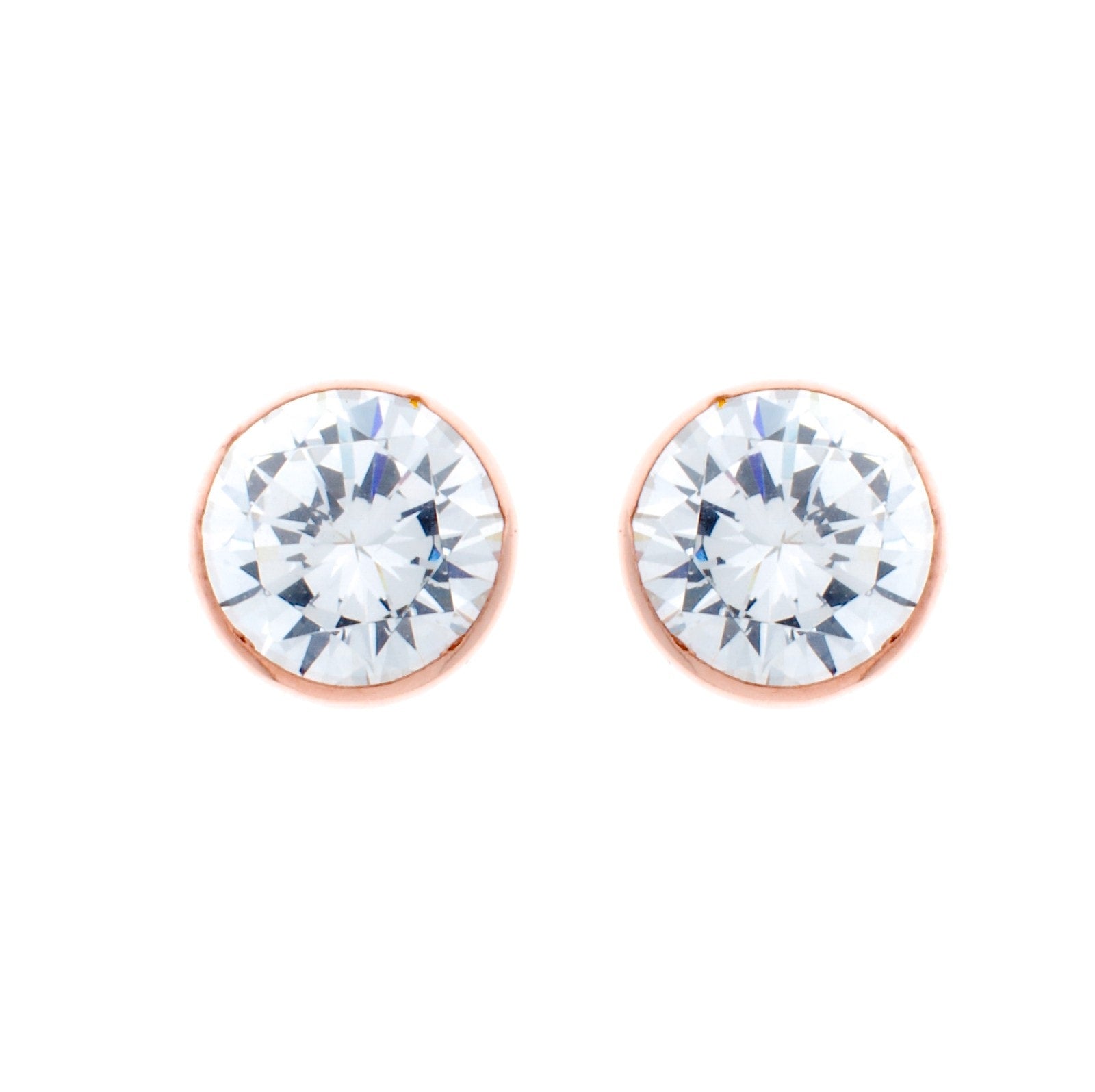 Sybella Earrings Sybella 8 Mm Cubic With Rose Gold Earring