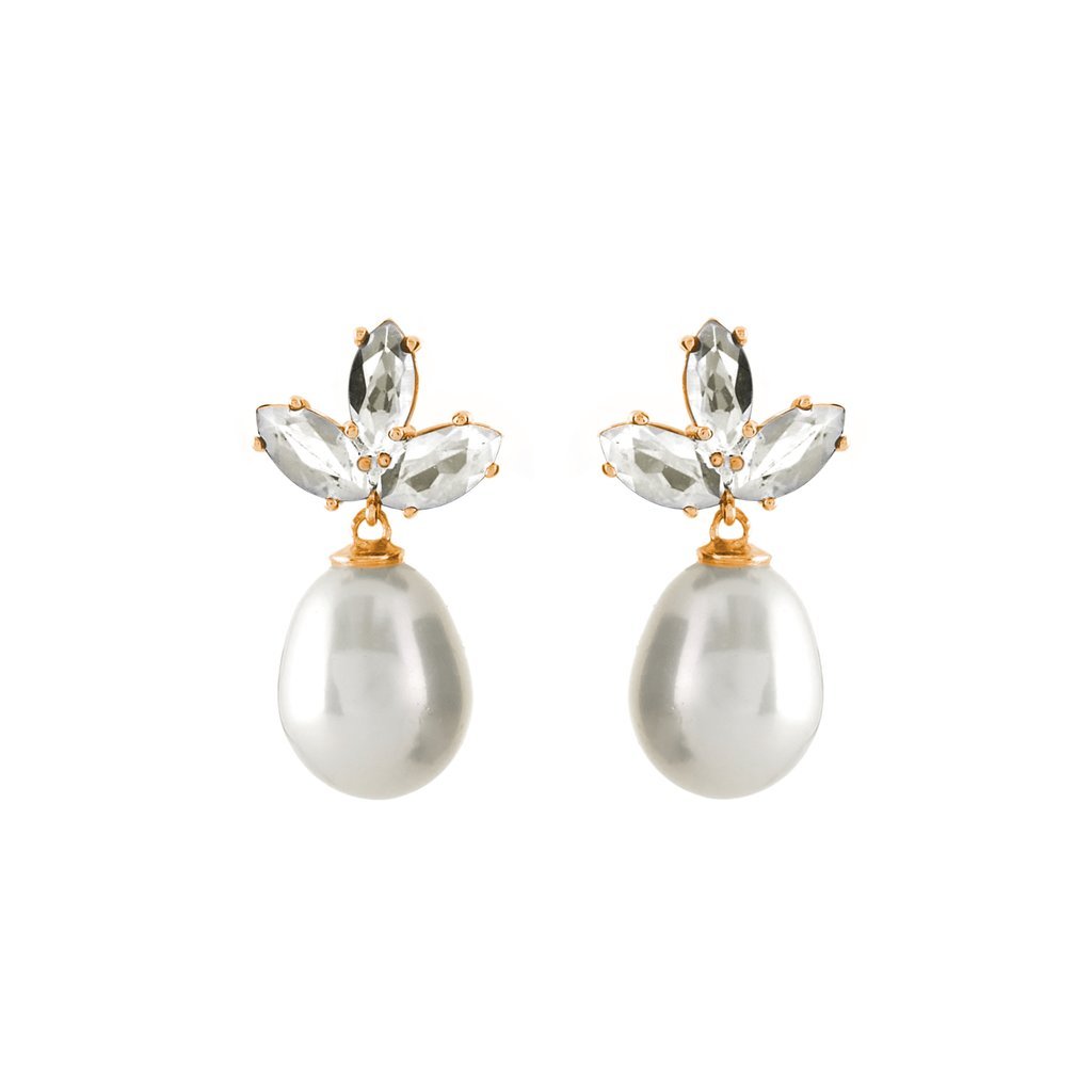 Sybella Earrings Sybella detailed Tear drop pearl earrings