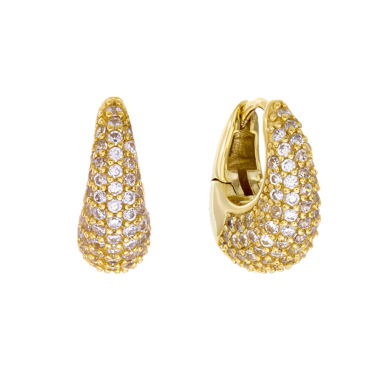 Sybella Earrings Sybella DUA Gold Plate CZ Teardrop Hoop Earring