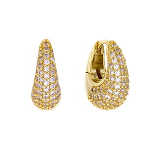 Sybella Earrings Sybella DUA Gold Plate CZ Teardrop Hoop Earring