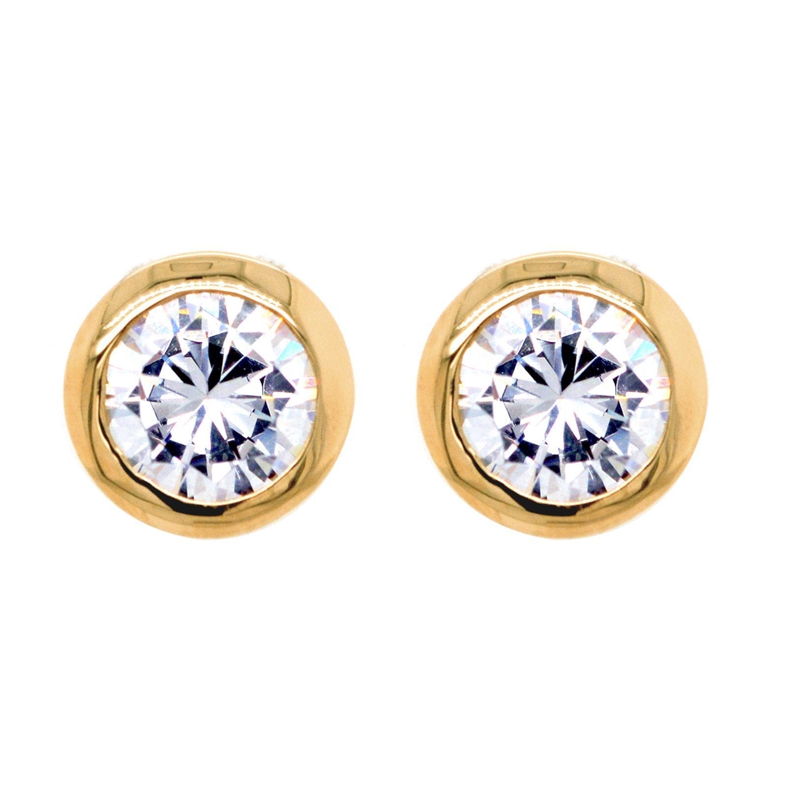 Sybella Earrings Sybella gold bezel cubic studs