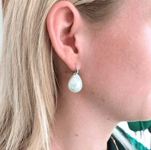 Sybella Earrings Sybella Large Baroque White Pearl On Ss Hook Earrings