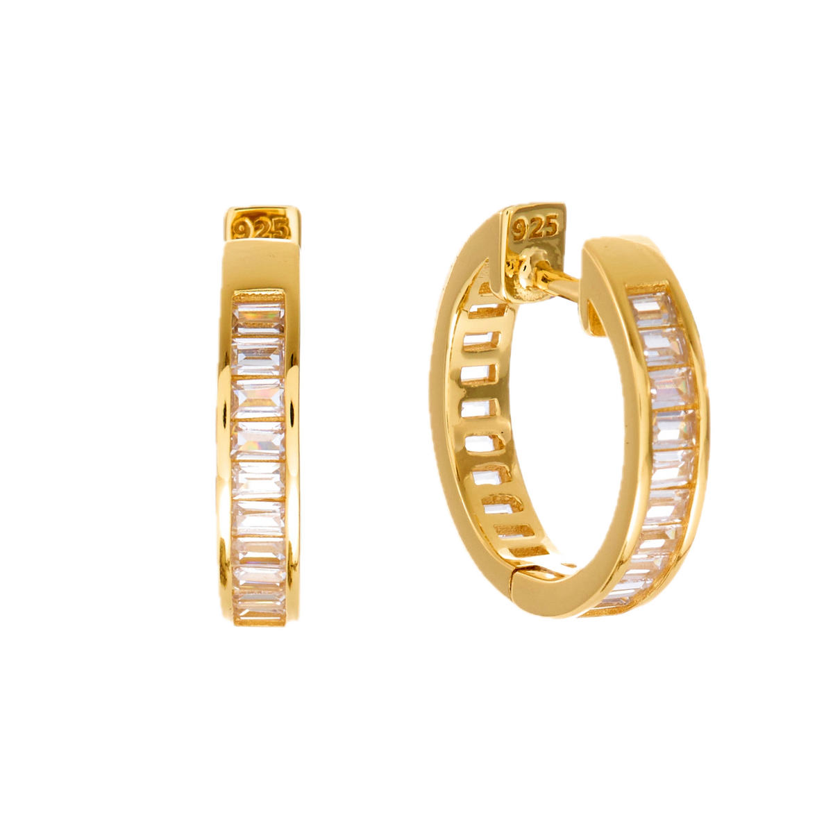Sybella Earrings Sybella Lumi Gold Plate Baguette CZ  Hoop Earring