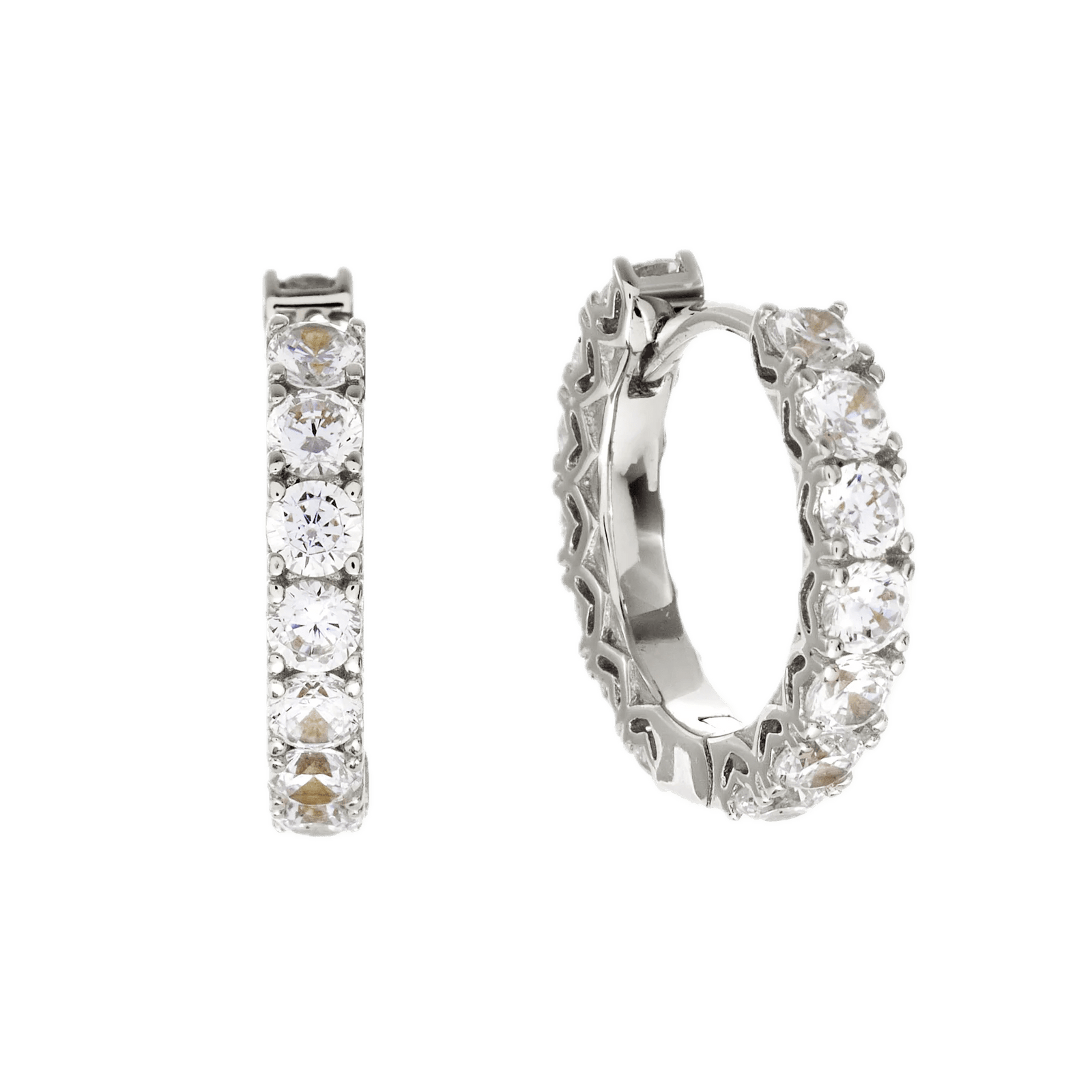 Sybella Earrings Sybella Lyla Silver Plate Claw Set CZ Hoop Earring