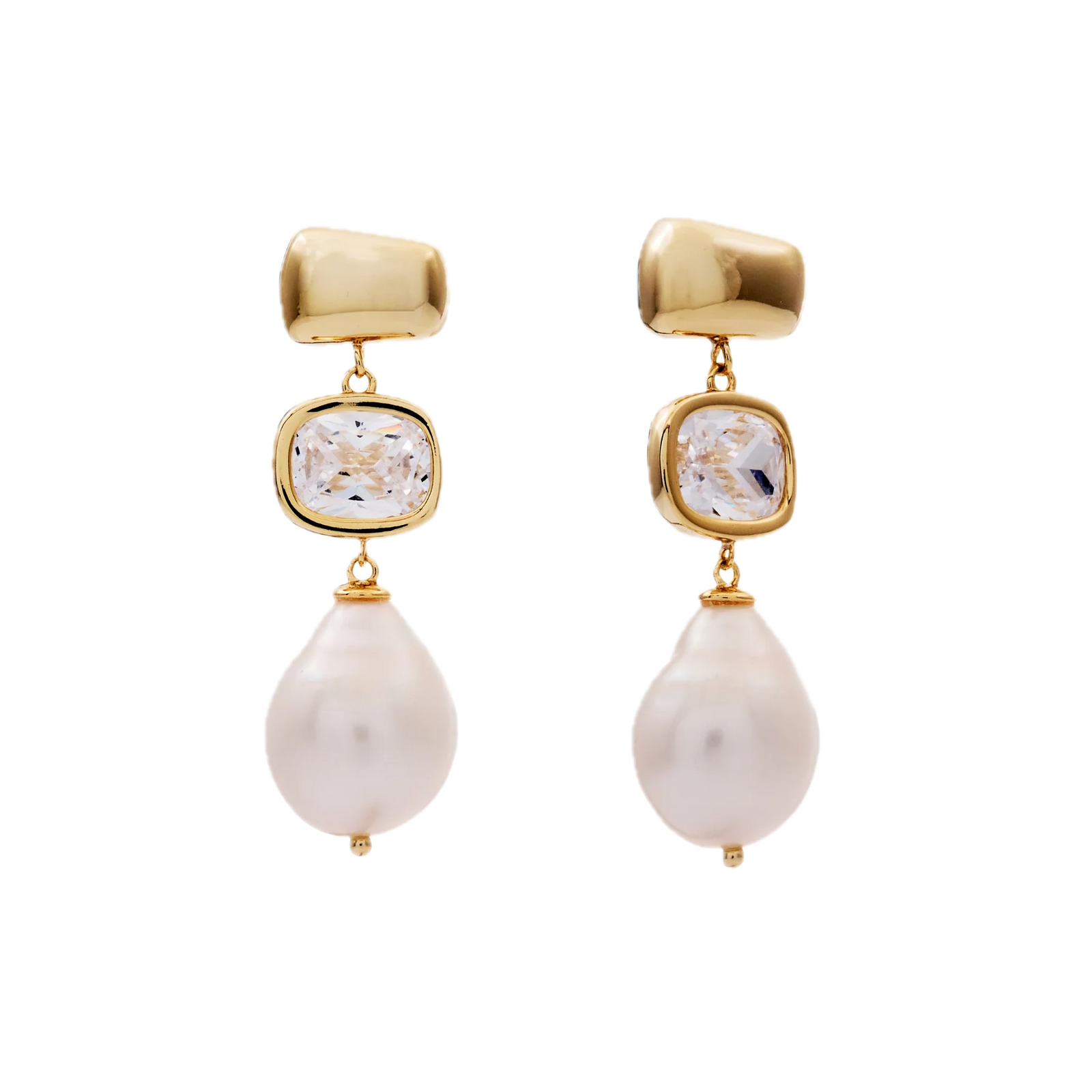 Sybella Earrings Sybella NOVA White Freshwater Pearl and CZ  Earring