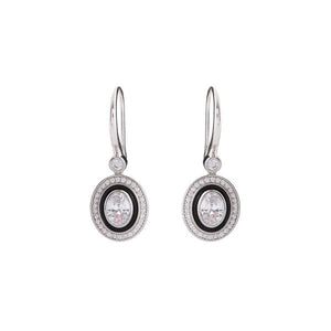 Sybella Earrings Sybella oval black earrings