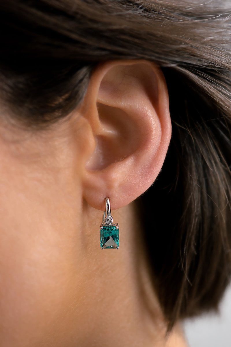 Sybella Earrings sybella rectangl green drop earrings