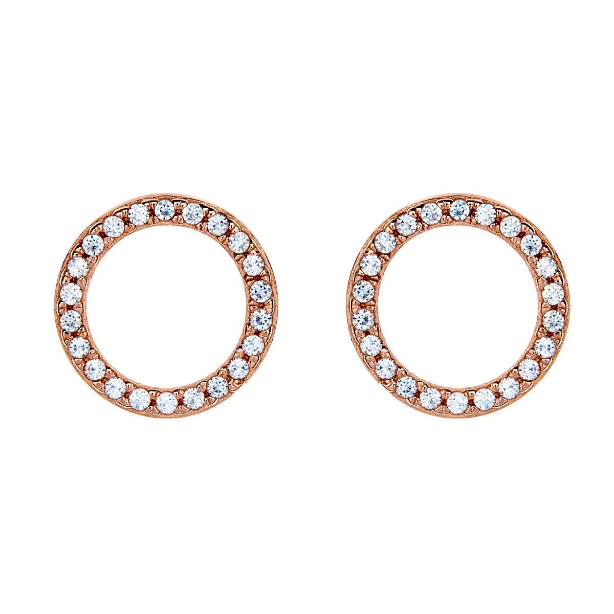 Sybella Earrings Sybella rose gold pave circle earrings