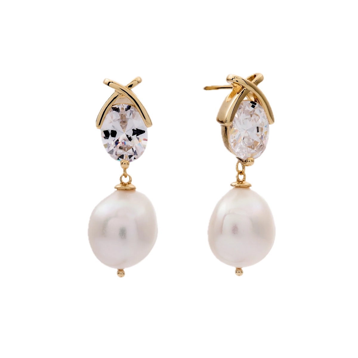 Sybella Earrings Sybella  TALULLAH White Freshwater Pearl and CZ  Earring