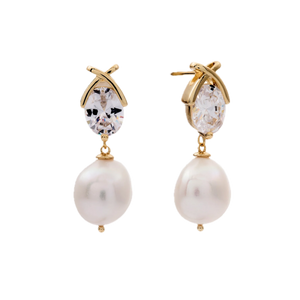 Sybella Earrings Sybella  TALULLAH White Freshwater Pearl and CZ  Earring