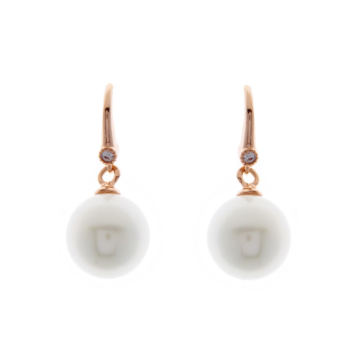 Sybella Earrings SYBELLA WHITE PEARL ROSE GOLD EARRINGS