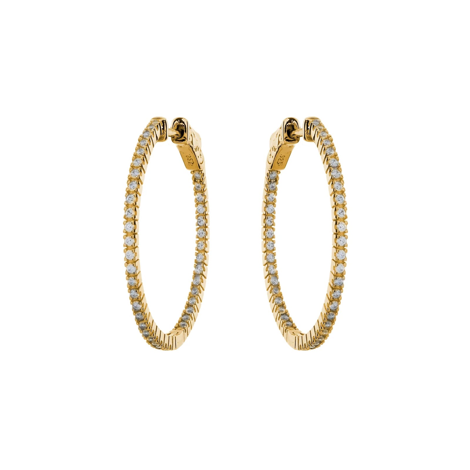 Sybella Earrings Yellow Gold / 40mm Sybella Caroline Fine  Hoops