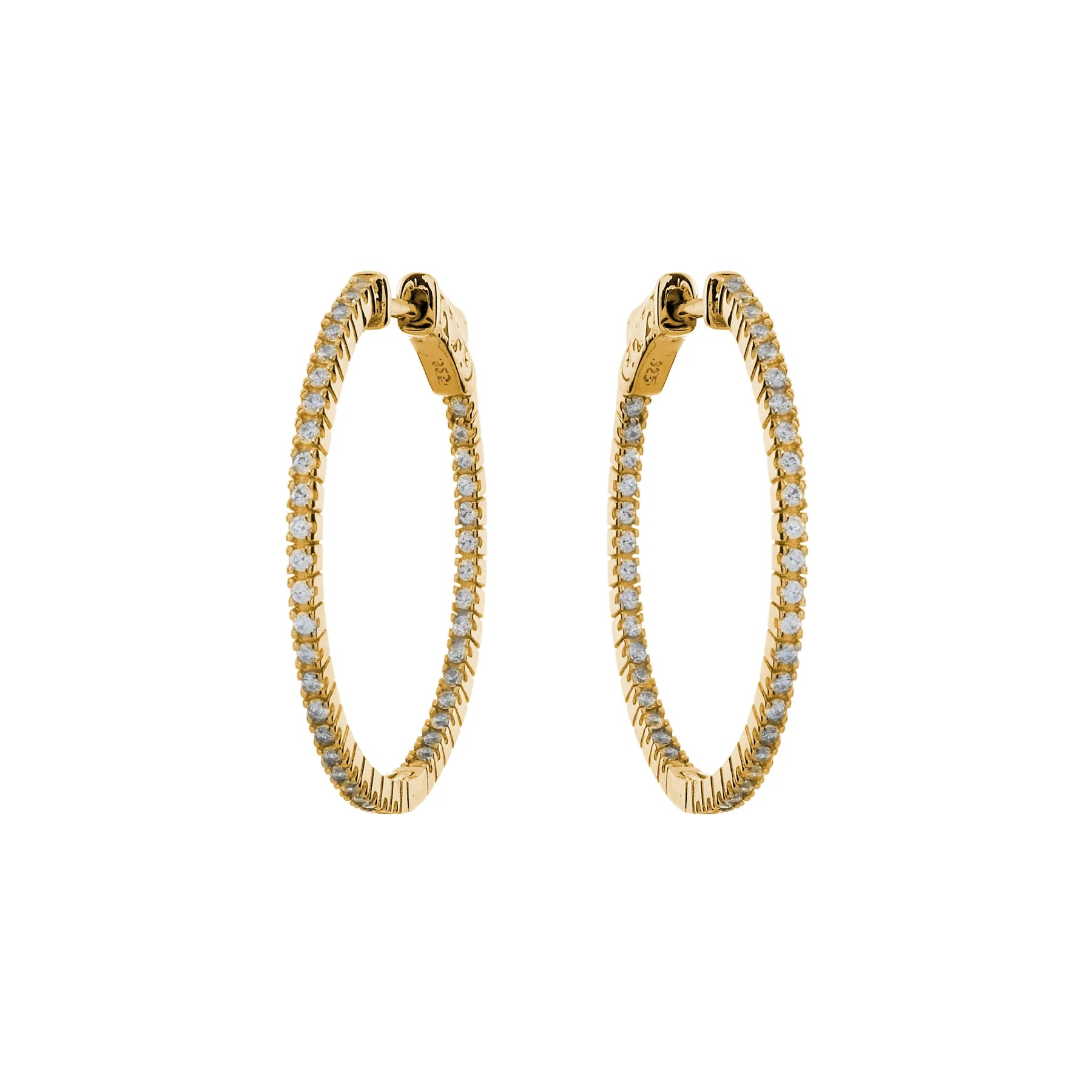 Sybella Earrings Yellow Gold / 40mm Sybella Caroline Fine  Hoops