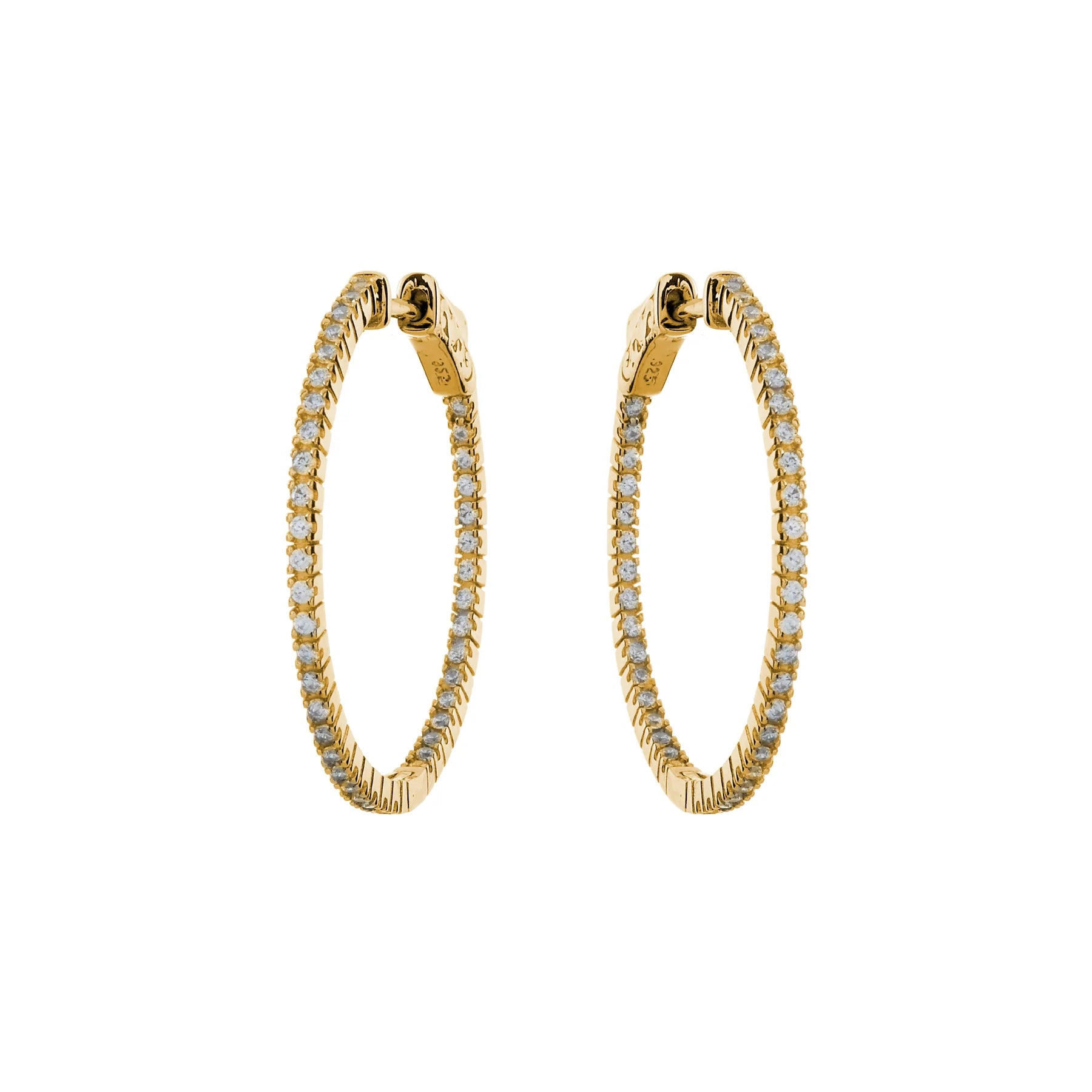 Sybella Earrings Yellow Gold / 40mm Sybella Caroline Fine  Hoops