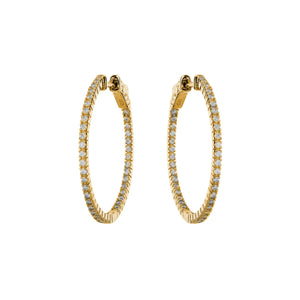 Sybella Earrings Yellow Gold / 30mm Sybella Caroline Fine  Hoops