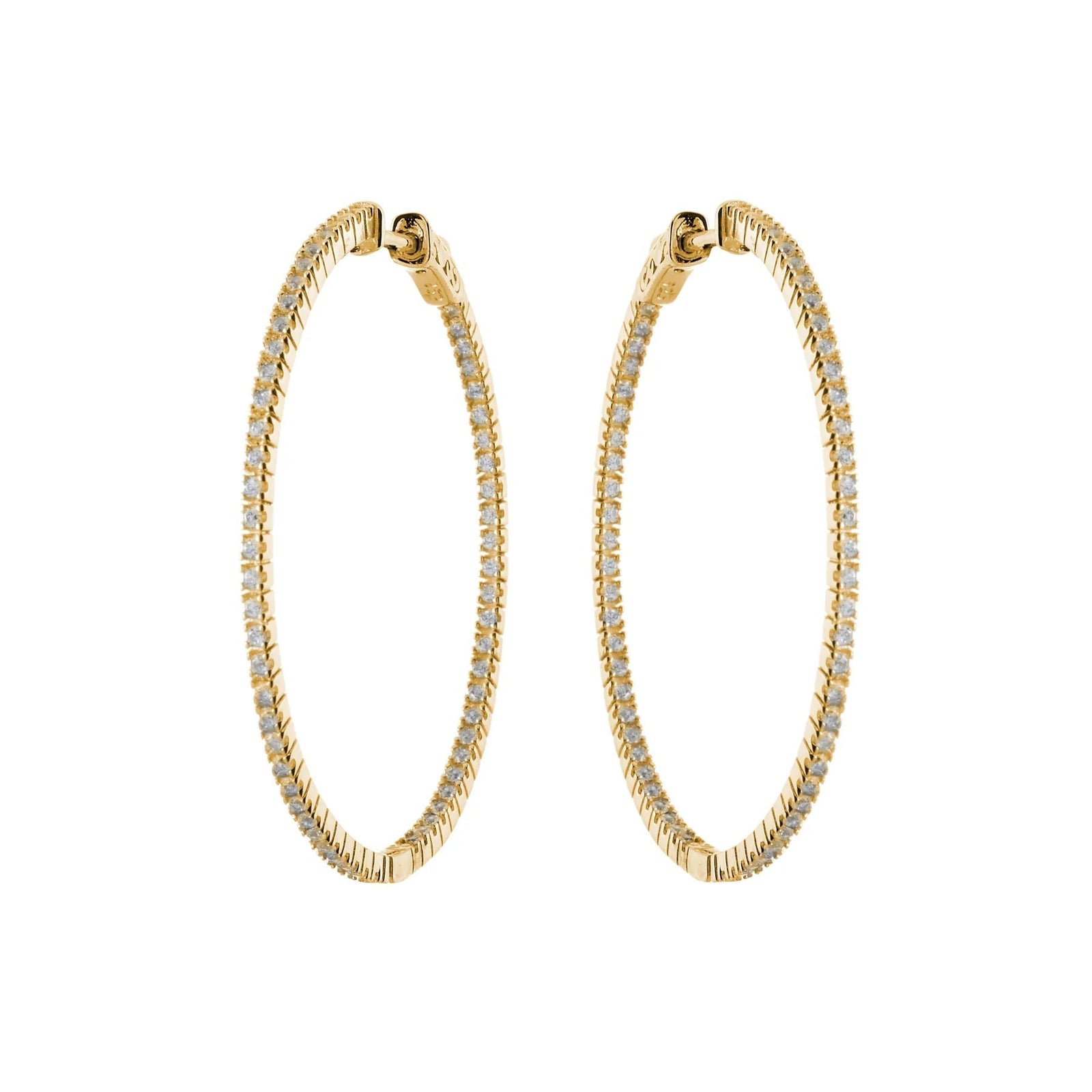 Sybella Earrings Yellow Gold / 40mm Sybella Caroline Fine  Hoops