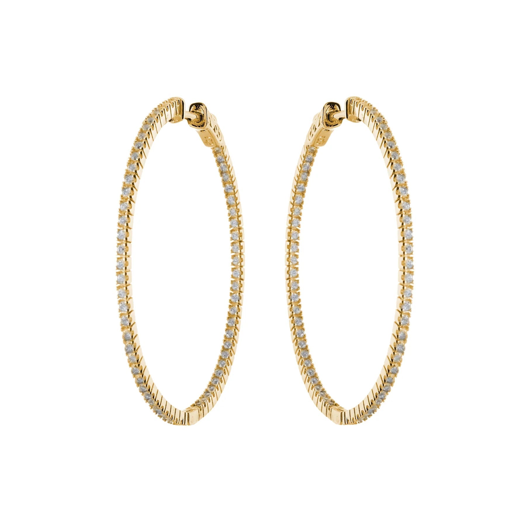 Sybella Earrings Yellow Gold / 40mm Sybella Caroline Fine  Hoops