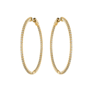 Sybella Earrings Yellow Gold / 40mm Sybella Caroline Fine  Hoops