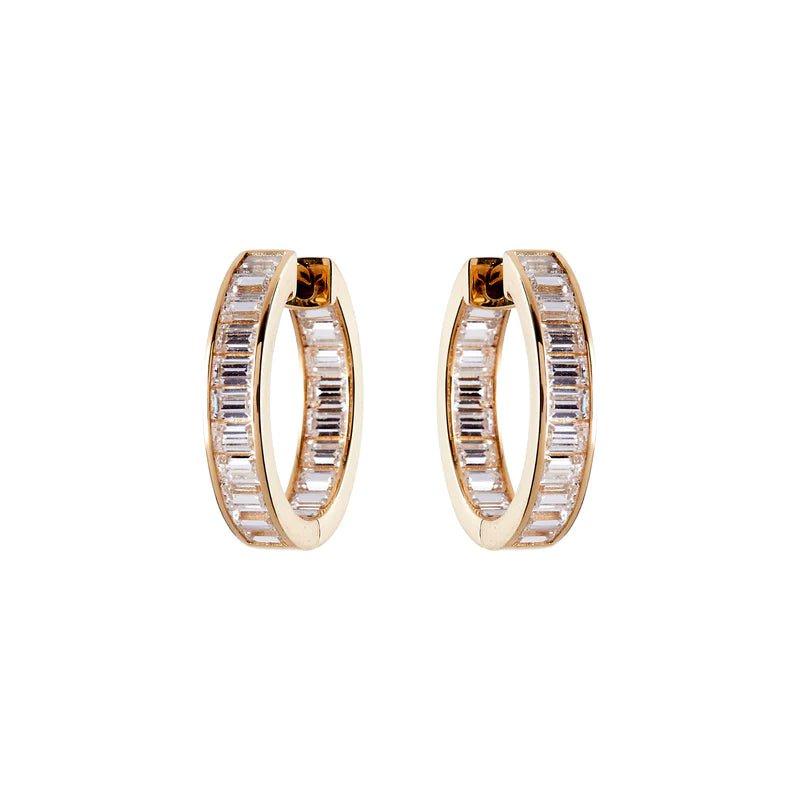 Sybella Earrings Yellow Gold Sybella Coco Baguette Hoops