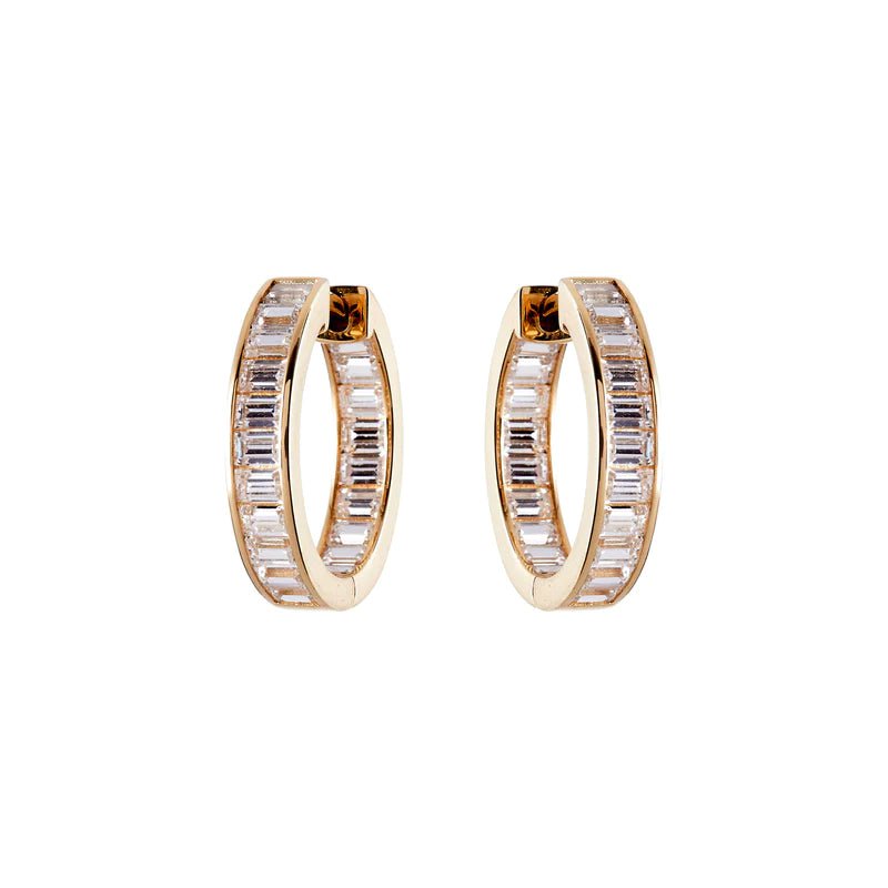 Sybella Earrings Yellow Gold Sybella Coco Baguette Hoops