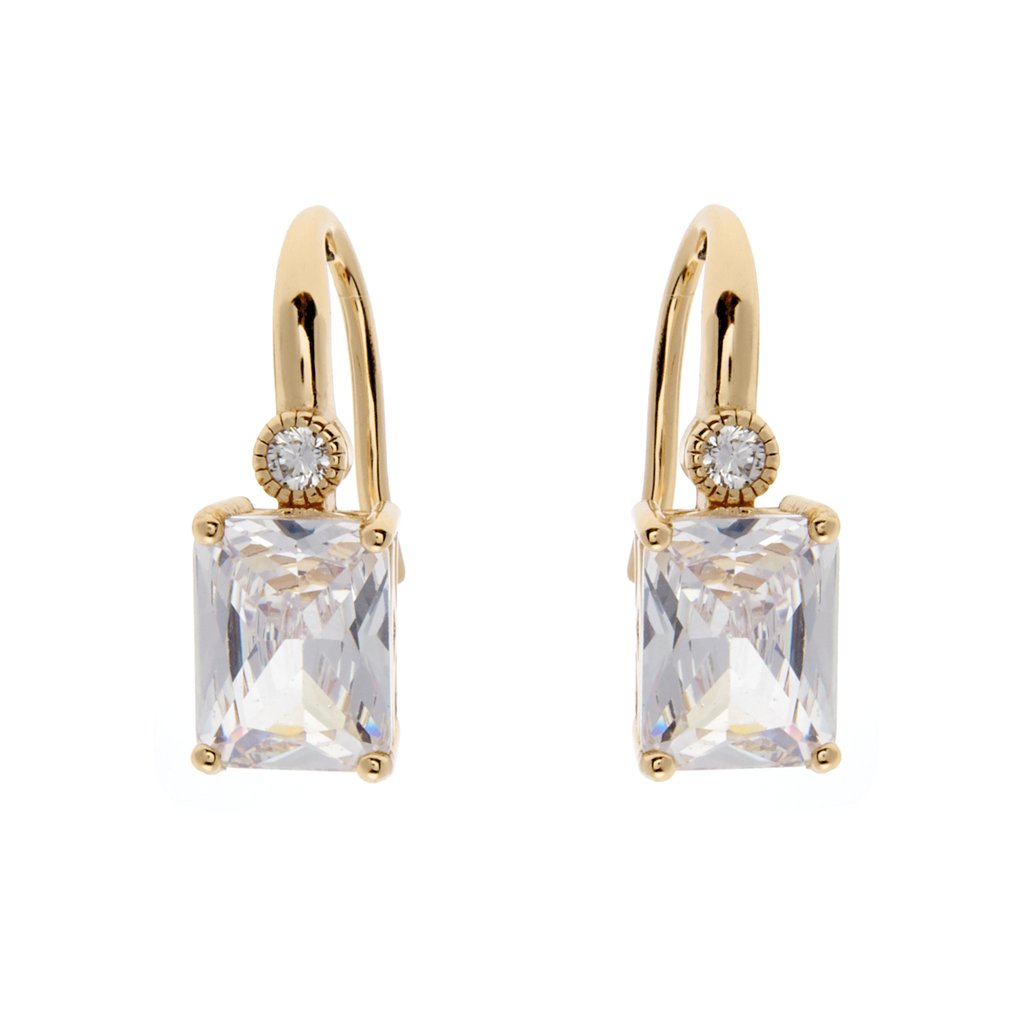 Sybella Earrings Yellow Gold sybella rectangle drop earrings