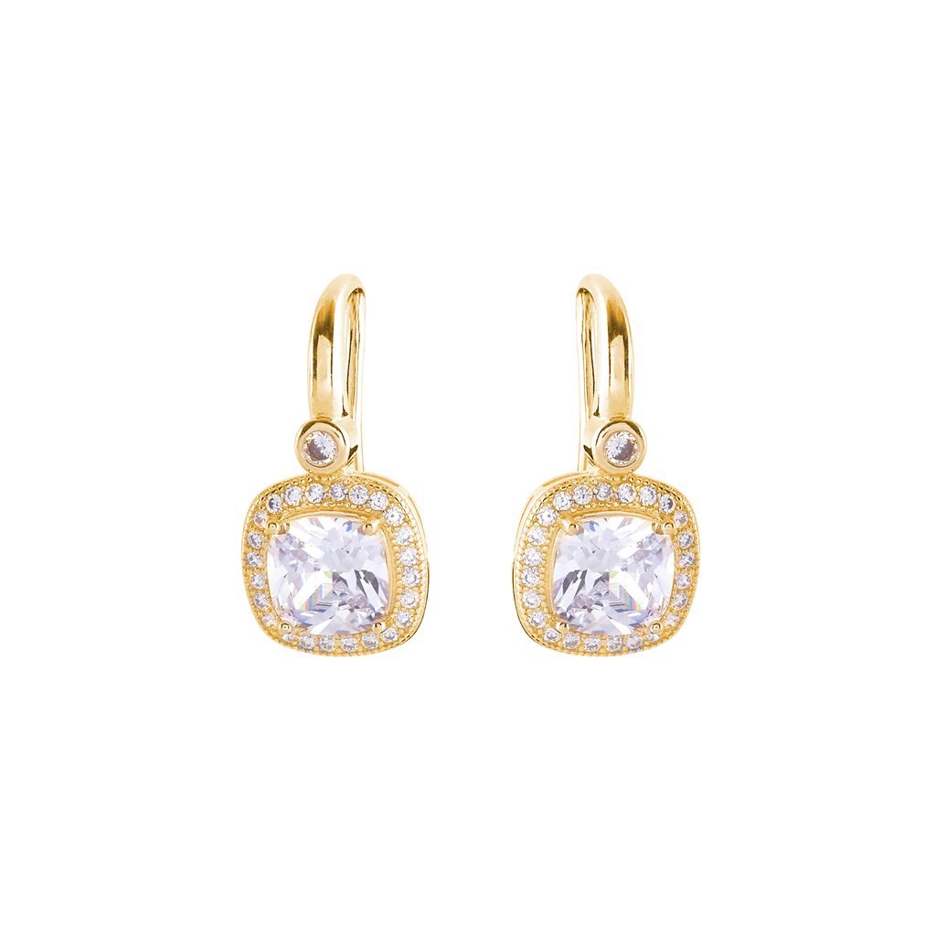 Sybella Earrings Yellow Gold Sybella Square Classic drop earrings