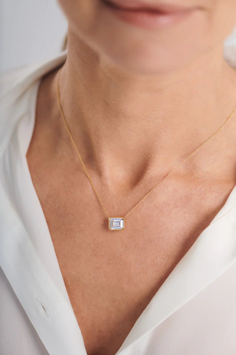 Sybella Necklaces Gabriella Baguette Clear Necklace